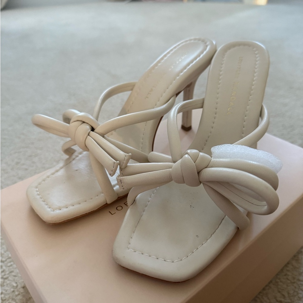 Loeffler Randall Cream Bow Heels - Picture 2 of 5